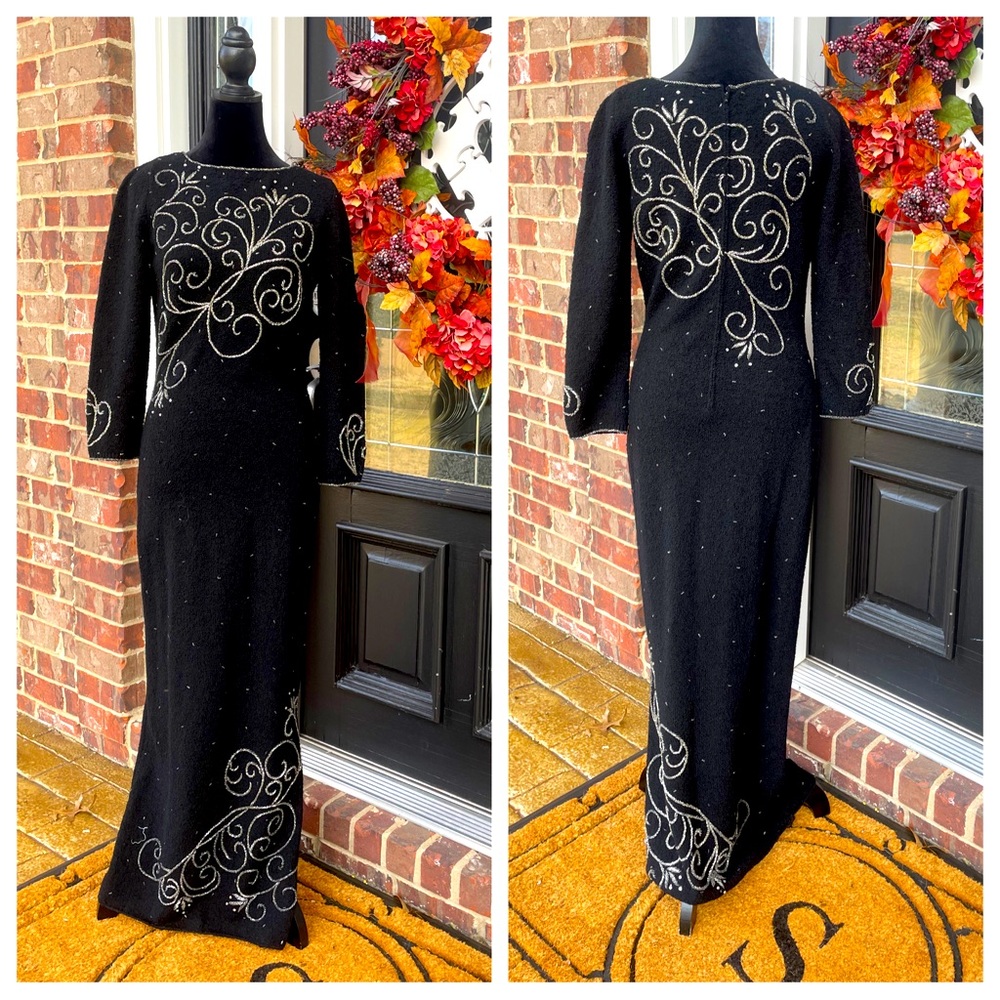 Gene Shelly Vintage 60’s Beaded/Wool gown